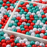 CYEENUT 8mm Turquoise Beads 190pcs Christmas Natural Stone Gemstone Bead Round Loose Beads for DIY Crafts Bracelet Necklace Earr