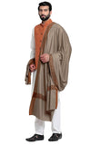 Weavers Villa Men'S Woven Border Woollen Lohi/Shawl, 125Cm X 250Cm
