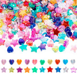 800 Pcs Star Beads and Heart Beads for Bracelets, Acrylic Cute Bead for Jewelry Craft Making, AB Finish Colorful Charms Bead for