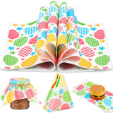 Marspark 100 Sheets Easter Wax Paper for Food Wrapping 11.4 x 11 Inches Easter Egg Food Basket Parchment Paper for Spring Picnic