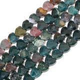 Nitopupu 22pcs Faceted Heart Stone Beads Natural Indian Agate Bead 8mm Crystals and Healing Stones for Jewelry Making Supplies, 