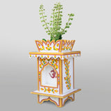 Handicraft Bazaar Marble Tulsi Pot For Home | Tulsi Mandir For Balcony, Porch,Garden, Roof Planter, (18 Inches),Multicolour