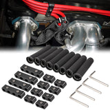 12pc Engine Spark Plug Wire Separator Divider & 8pc Spark Plug Wire Boots Protector Heat Sheild Sleeve 8mm 9mm 10mm Spark Plug W