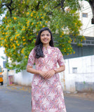Anni Designer Women'S Rayon Viscose Straight Printed Kurta (Kakulam Pink_S_Pink_Small),Pink,S,Rayon,Regular,