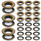 CRAFTMEmore 3/8 (10MM) Hole 100 Sets Grommets Eyelets with Washers for Clothes, Leather, Canvas (Antique Brass)