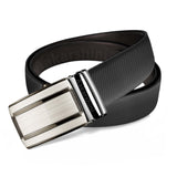 Aakarshini MenS Reversible Leather Belt | AutoLock NoHole Design | MicroAdjustable Black & Brown Dress Belt | Genuine Leathe