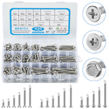 Besitu 430Pcs Self Tapping Screws for Metal, 410 Stainless Steel #8#10 Sheet Metal Screws Assortment, Truss Head & Hex Head & Pa