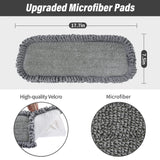 16.5 inch Grey Mop Replacement Heads, 3 Pack Pads for Wet or Dry Floor Cleaning and Scrubbing Reusable Washable Mops Heads Refil