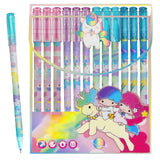 FunBlast Erasable Gel Pens, Pack of 12 Pcs Erasable Pens 0.5mm, Erasable Pens with Magic Eraser, Smooth Writing Gel Pen, Station
