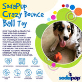 Sodapup Crazy Bounce - Durable Dog Ball Toy & Chew Toy Made In Usa From Non-Toxic, Pet-Safe, Food Safe Natural Rubber Material F