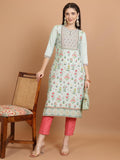 Ketch Women'S Polyester Regular Fit Kurta (Khku000509_Sea Green Sea Green L