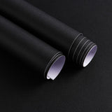 Ismoon 15.7''x393''Peel and Stick Wallpaper Black Contact Paper for Cabinets and Drawers Matte Black Removable Self-Adhesive Ren