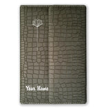 Brown Cloud Personalized Grey Croc Pattern Leather Cover Notebook/Diary/Journal With Magnetic Lock Customized Message/Quote/Name