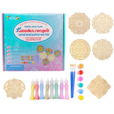 Kulture Khazana: Make Your Own Wooden Rangoli - 2-in-1 Sand & Paint Art Kit - Creative Diwali Activity, Mess-Free Drop Cloths, K
