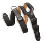 Levys Leathers Right Height Guitar Strap with Patented RipChord Quick Adjustment Technology, 3 Wide Ergonomic Padded Leather - 