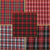 5 PCS 18x22 Inch Red Plaid Fat Quarter Fabric Classic 130GSM Tartan Precut for Sewing Holiday Decor Crafting Christmas Ornament 