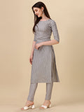Wedani Women'S Cotton Round Neck Casual Wear Straight Kurta (Krt514) (Grey Small),GREY,M,Cotton,A-Line,