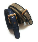 Generic Womens Formal Casual Denim Material Jeans Belts 2Pcs Black And Nevyblue