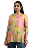 Libas Women'S Silk Blend Printed Regular Tunic Shirt (98198 Yellow