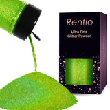 Renfio Holographic Ultra Fine Glitter Powder Metallic Resin Glitter 2.11 Oz (60g) PET Flakes Crafts Sequins 1/128 0.008 0.2mm Ep