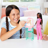Barbie Baby Doctor With Brunette Fashion Doll Wearing Pink Scrubs, 1 Baby Doll With Accessories & Furniture