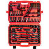 LLNDEI 160-Piece Mechanics Tool Set, Metric Socket Set 1/2 1/4 3/8 inch Drive Professional Tool Kit, CR-V Deep & Shallow Kit wit