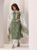 Libas Women'S Cotton Kurta Sets (400081O_Green_Xl)