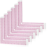 Frienda 4 Pieces Plastic Sewing Ruler L Shaped Ruler Clear Right Angle Measure Tailor for Craft Tool Drawing Measuring Supplies