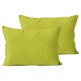 Encasa Xo Throw Pillow Covers 12X20 In Set Of 2 Lime Green | No Inserts | Cotton Pillow Covers For Living Room, Bed, Sofa, Couch | Decorative Cushion Covers With Improved Zippers