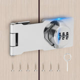 TOKCKYBL Keyless Cabinet Lock with Combination Code - 3-Digit Password Hasp Latch Lock for Drawers, Bifold Closet Door and Doubl