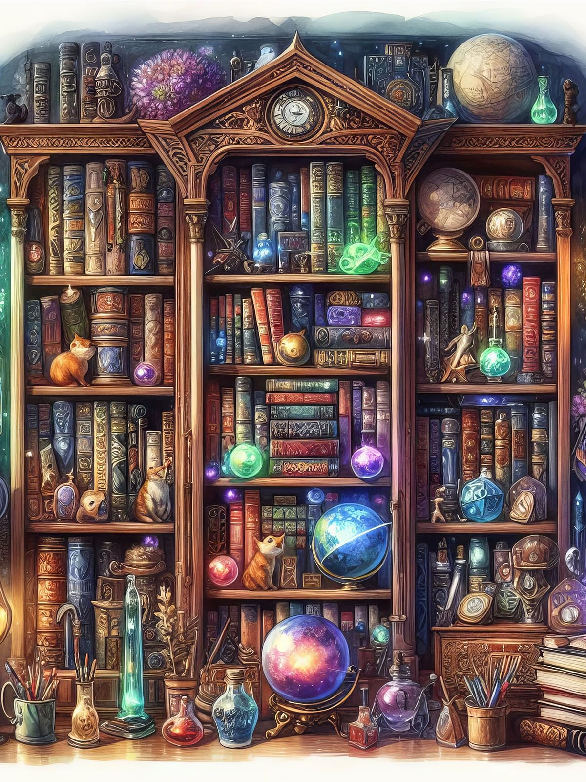 Diamond Art Kits for Adults, 5D Diamond Painting Kits, Bookshelf Dimond Art Paintings Kit, Diamond Dot, Gem Painting Kit, Crafts