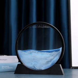 ZYKKGEY 3D Deep Sea Moving Sand Art,Relaxing Desktop Home Office Work Decor,Moving Sand Art Picture