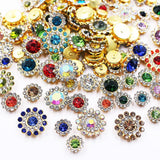 100pcs Sew on Rhinestones Crystals Glass Gems Metal Claw Mixed 8mm 10mm 12mm 14mm Sunflower Garments for Sewing Headband Jewelry
