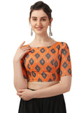 OOMPH! Orange Readymade Cotton Blouse for Women - rbbl262l