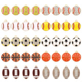 MARFOREVER Sports Charms, 40 Pcs/20 Pairs Enamel Sport Charms for Jewelry Making, Basketball Baseball Football Soccer Softball B