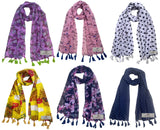 Fusfus WomenS Printed Chiffon Scarves And Stoles, Free Size(Multicolour, Fs1036) Pack Of 6 (Multicolor2)