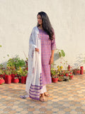 Gosriki Women'S Cotton Blend Straight Printed Kurta With Pant & Dupatta (Blockbuster Multi-Gs_M_Purple_Medium),Purple,,B0CQCLLTR4