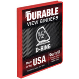 Samsill Durable 0.5 Inch Binder, Made in The USA, D Ring Binder, Customizable Clear View Cover, Ruby Red, Holds 125 Pages