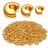 Aylifu 600pcs 3mm/4mm/5mm Gold Crimp Bead Knot Covers Half Round Open Covers for DIY Crafts Jewelry Making