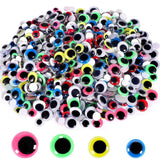 UPINS 1000pcs Wiggle Eyes Self Adhesive Googly Eyes for DIY Craft 10 mm 12 mm 15 mm 18 mm Mixed Packaging and Multi Assorted Col