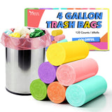 YHEEL Small Trash Bags 4 Gallon: Colored Bathroom Trash Bags Unscented Small Garbage Bags Strong Leak-Proof Trash Liners or Offi