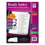 Avery Ready Index Table of Contents Dividers with Black & White Tabs