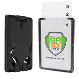 2 Pack 3 Card Badge Holder Up to Three ID Badges Heavy Duty Vertical Rigid Hard Plastic Case for Multiple Cards Polycarbon