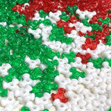 Adiornchse Christmas Tri-Shaped Beads 900 PCS Plastic Beads for Crafts Holiday Craft for Christmas Red and White Bead for Candy 