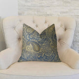Plutus Brands Plutus Paciotti Handmade Throw Pillow, 26 X 26, Navy/Blue/Taupe