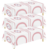 durony 3 Packs Baseball Tablecloth 108 x 54 Inch Plastic Baseball Table Cover Party Tableware for Baseball Theme Birthday Party 