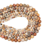 Malahill semiprecious Stone Beads for Jewelry Making, Sold per Bag 5 Strands Inside, Crazy Agate 6mm