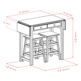 Winsome Mercer Double Drop Leaf Table With 2 Stools
