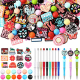 Humyoun 122 Pcs Beadable Pen Kit for DIY Pens Making Back to School Supplies with 12 Beaded Pens 110 Silicone Focal Beads, Craft