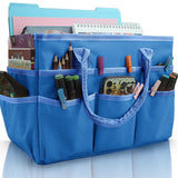 Cupohus Art Organizer Craft Storage Tote Bag with Pockets and Handles, Oxford Fabric Carrying Caddy for Teacher, Officer, Artist
